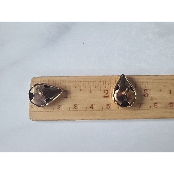 Vintage Pink Enamel Pierced Earrings - Picture 9 of 9